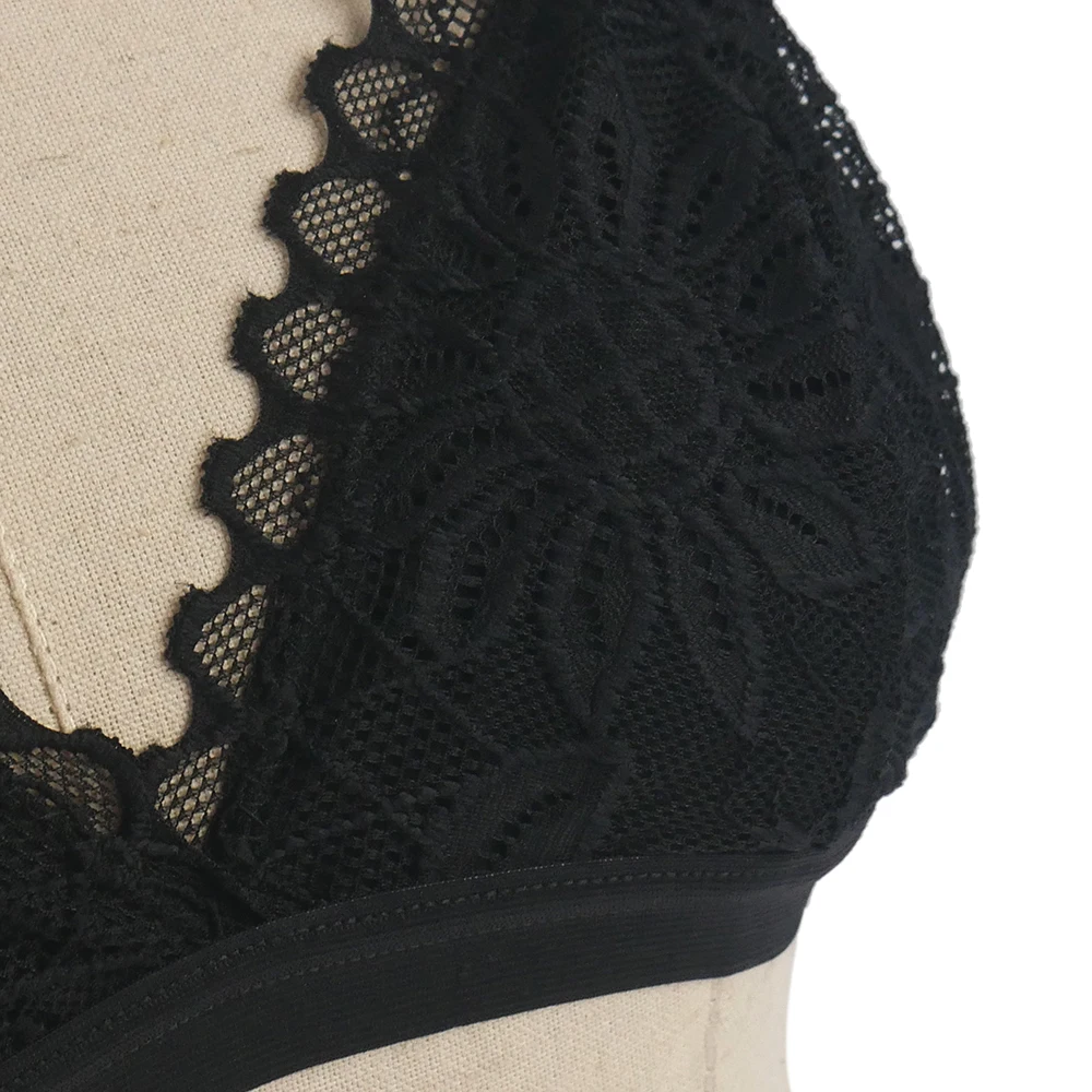 Сексуальный бюстгальтер с цветочным кружевом без косточек прозрачный бесшовный