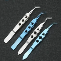 lens implantation forceps 11cm ophthalmic microscopy instruments soft huff type stainless steel duckbill tweezers round tip micr