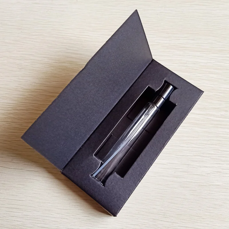 Black Box Black 50 шт./партия, 10 мл, пустые флаконы для духов, Настраиваемые бумажные коробки с пустой распылитель для парфюмерии, упаковка для духов, индивидуальный логотип для подарка - Цвет: Black Box Black