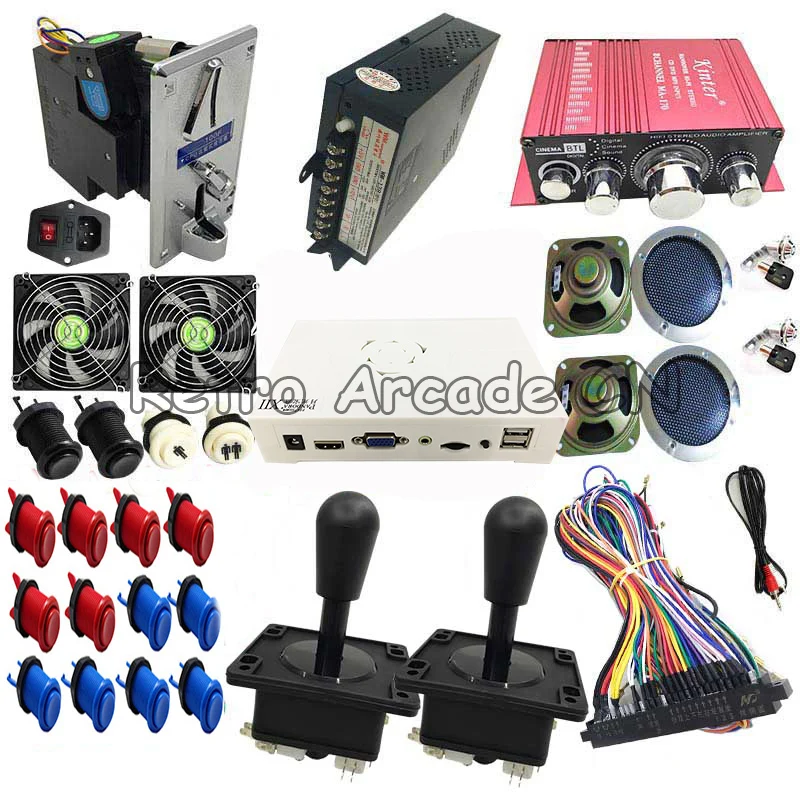 

DIY Jamma Full Kit 3D Pandora Arcde Game XII 3188 in 1 with 53pcs 3D games Happ Butto Joystick for Arcade video game machine Kit