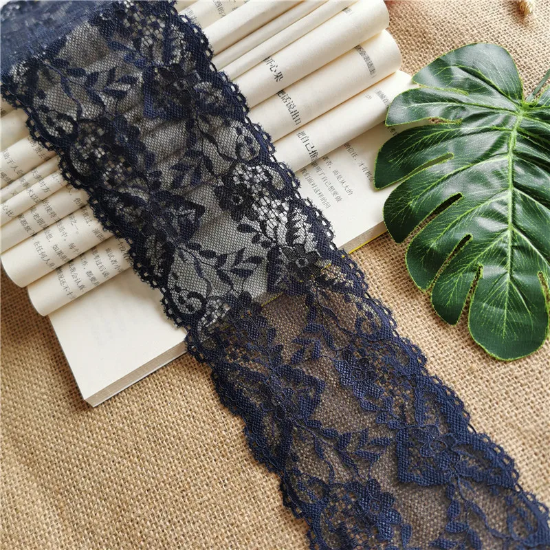 

7.5-9CM Floral Lace Stretch Fabric Ribbon For Fabric Wedding Decoration