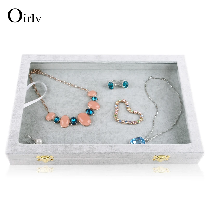 Oirlv Necklace Box Pendant Box Ring Earrings Box Multifunctional Jewelry Storage Case Jewelry Organizer