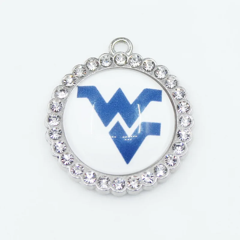 

US university football Team West Virginia Dangle Charms DIY Necklace Earrings Bracelet Sports Jewelry Accessories