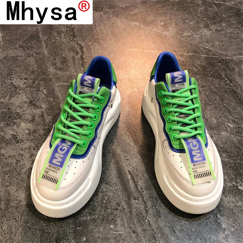 

Women Chunky Sneakers 2021 Spring New Fashion Platform PU Leather Casual Shoes Comfortable Lace Up Women Vulcanized Shoes