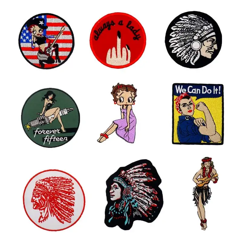 Индийская Женская нашивка с мультяшной качающейся девушкой always a lady вышитые