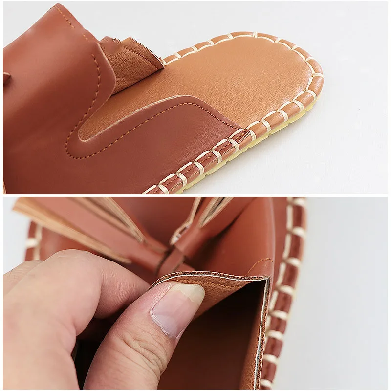 

ALIYI Women Summer Slippers 2021 Fashion Open Toe Ladies Rome Flat Shoes Tassel Solid Color Female Casual Beach Slides 35-43