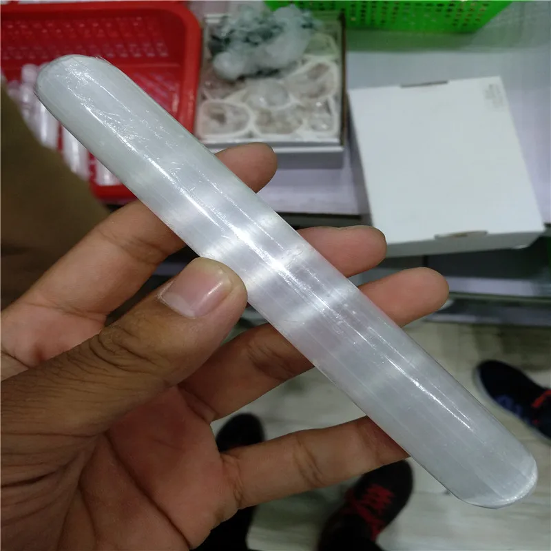 Selenite Кристальный массаж Wand 6 5 &quot гладкая полированная круглая палочка протеин с