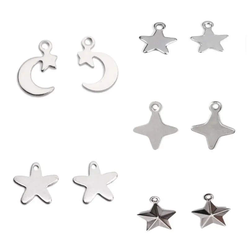 10 шт. цепочка из нержавеющей стали удлинитель подвески звезда полумесяц для