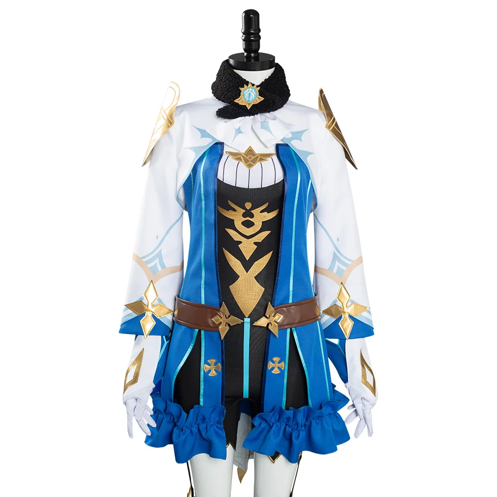 

Anime Genshin Impact Cosplay Sucrose Blue Dress Hat Costume Halloween Carnival Lolita Dress