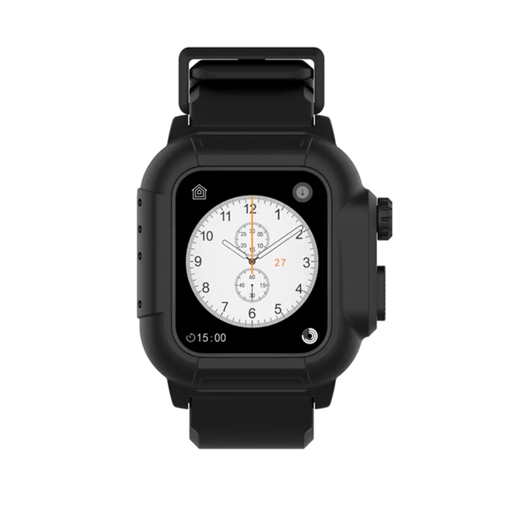 Водонепроницаемый чехол и силиконовый ремешок для Apple Watch Band Series SE 6 5 4 40 мм 44