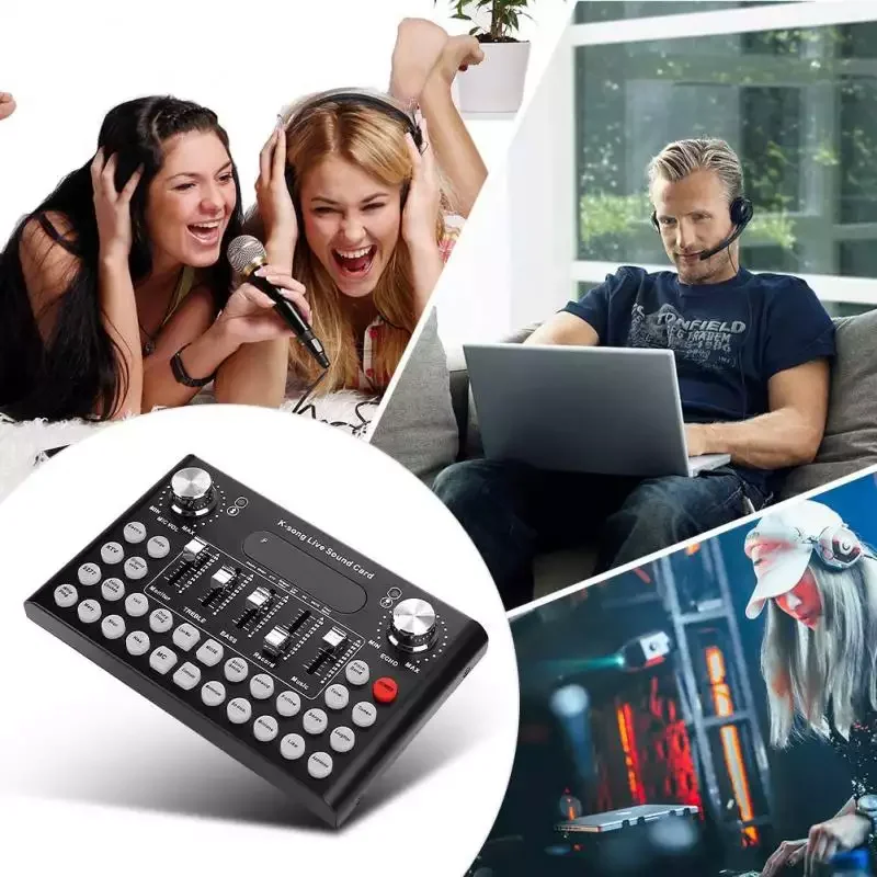 Интеллектуальная звуковая карта K Song Live Sound Card с голосовым управлением