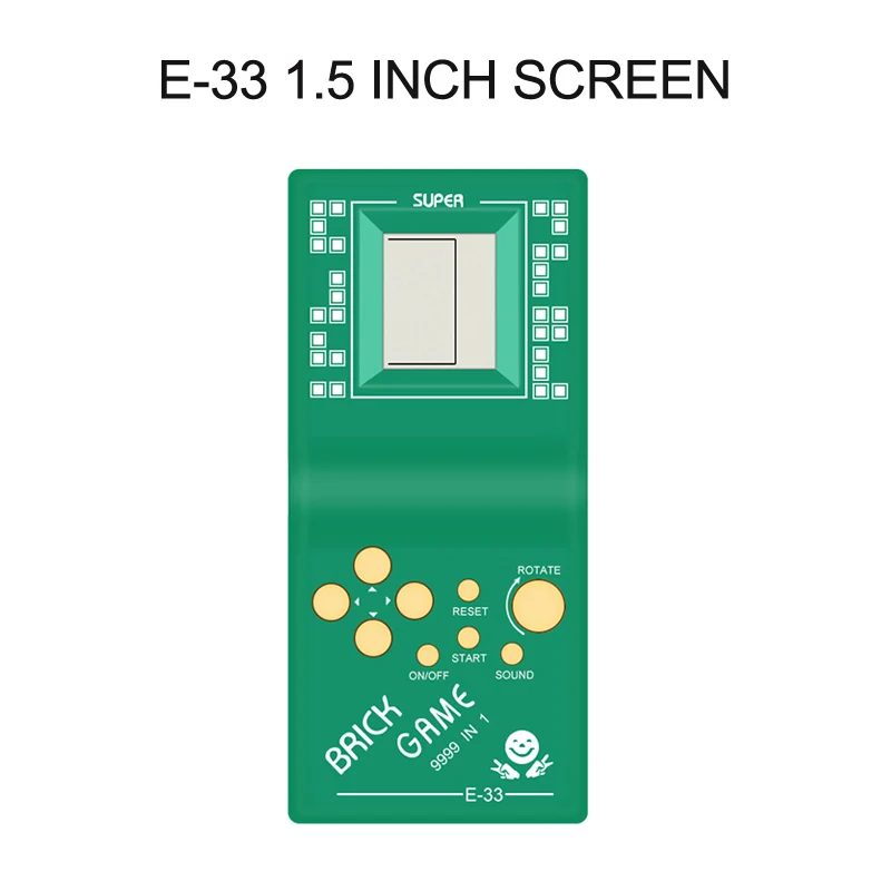 E-33 Green Тетрис Ручной игровой плеер ЖК-электронные игровые игрушки Карманная игровая консоль классическое детство для подарка - Цвет: E-33 Green