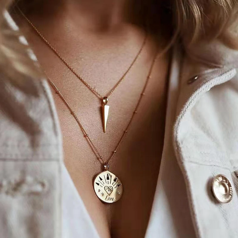 Tocona Vintage Layered Coin Necklaces for Women Gold Chain Long Statement Necklace Pendant Boho Choker Ethnic Jewelry 8941 | Украшения и