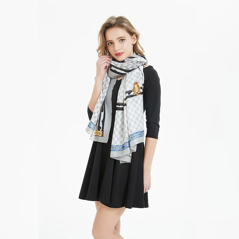 2020 летний градиентный шелковый шарф для женщин/дам модные длинные шали и накидки