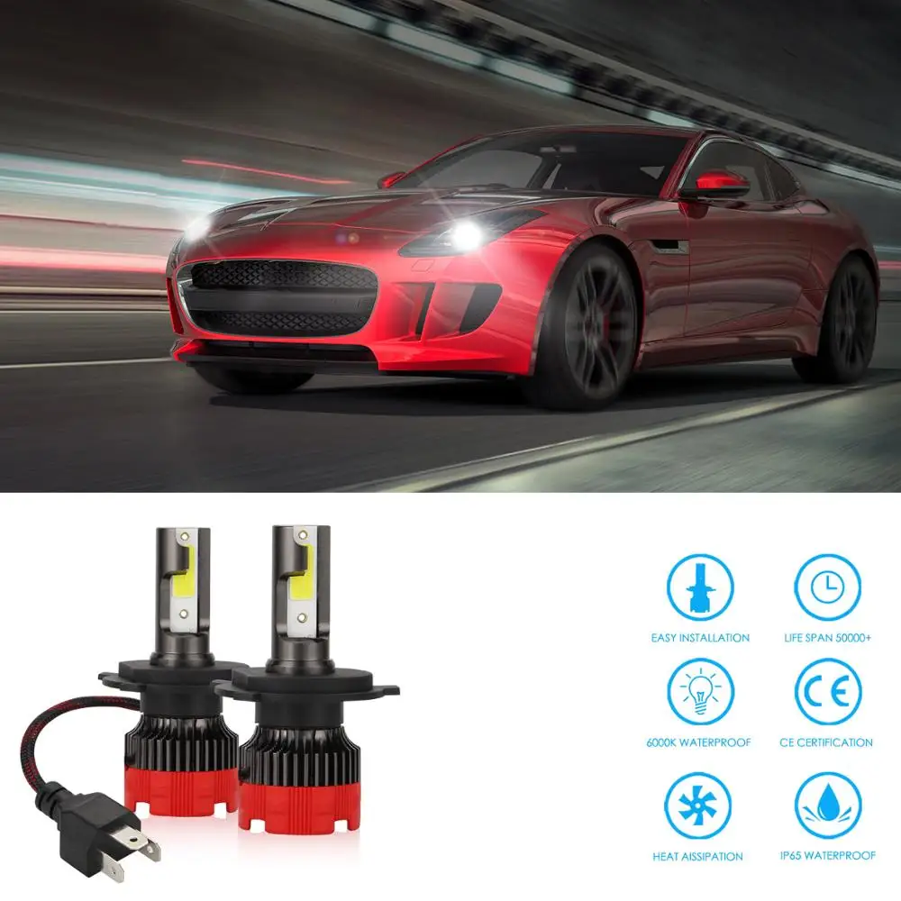 EagleVision автомобилей головной светильник H4 светодиодный canbus 6000K 12V лампы 30 Вт 3000LM