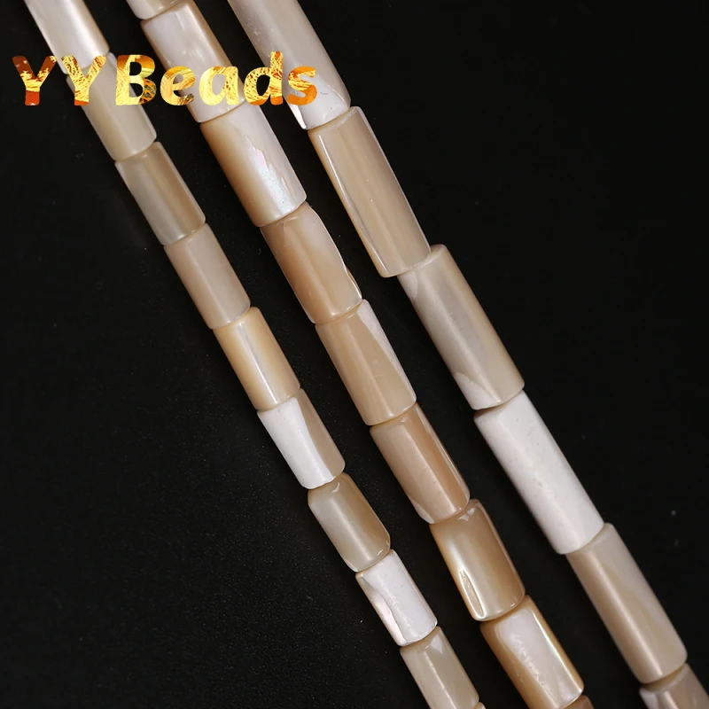 

Natural Brown Mother Of Pearl Shell Round-tubular Shape Shell Beads Loose Spacer Beads For Jewelry Making Necklaces Accessories
