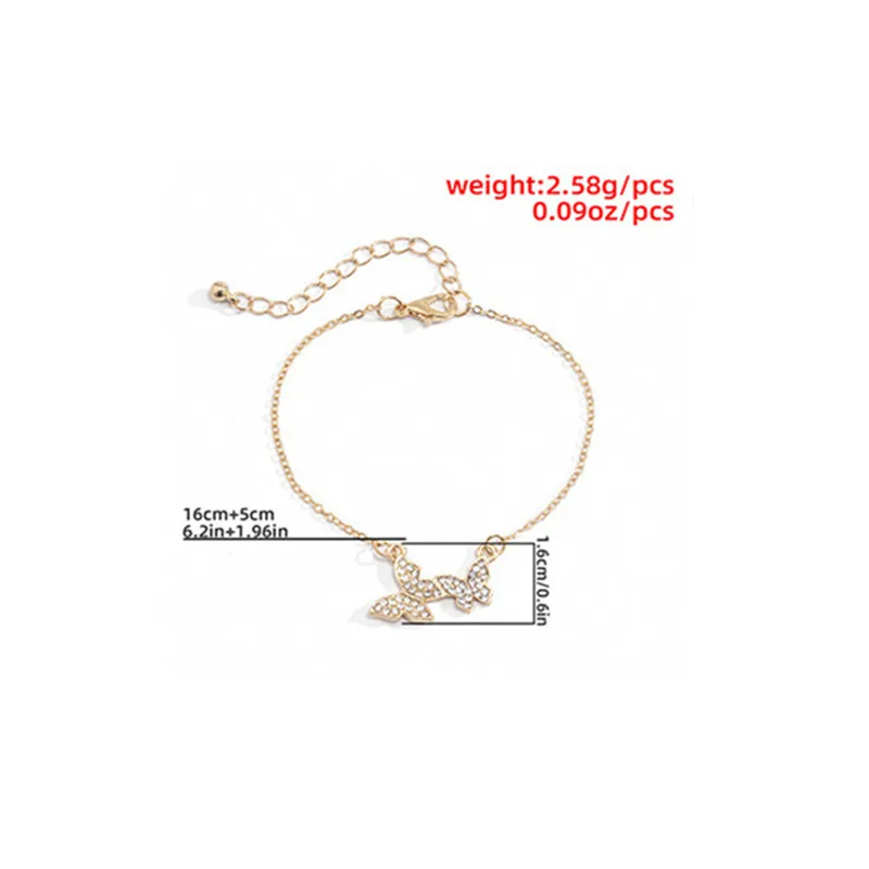 

New Butterfly Geometric Wild Adjustable Bracelet Korean Version High-end Female Jewelry Simple Style Personalized Chain Bracelet