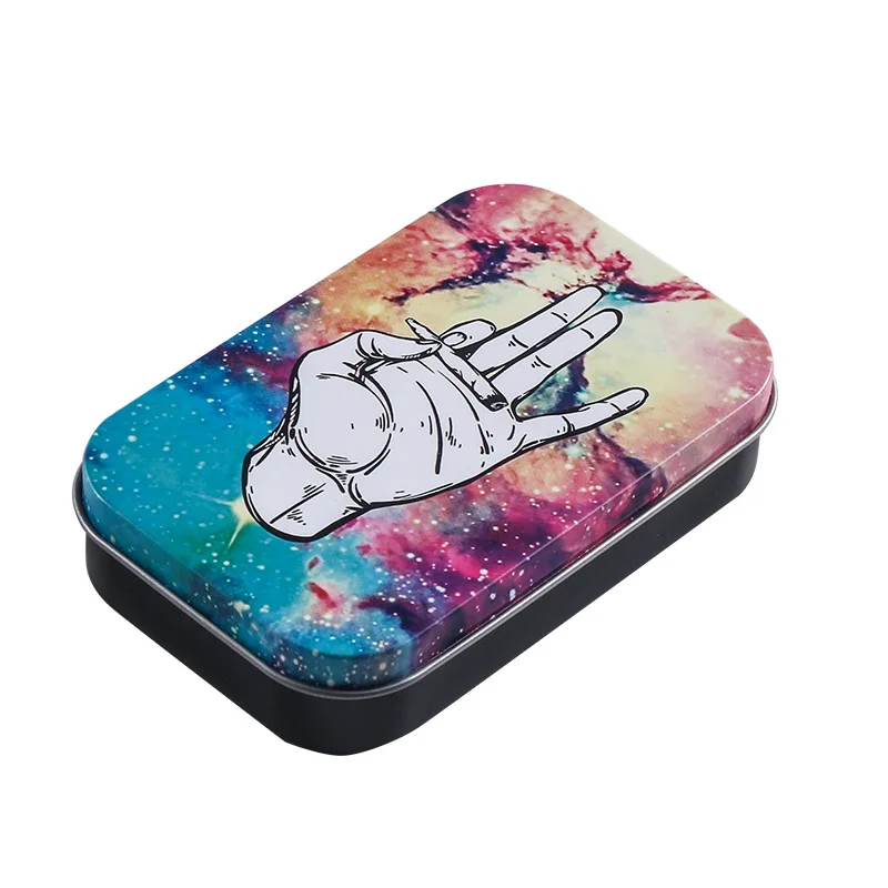 

1pc Fashion Tin Storage Box Tobacco Humidor Rolling Paper Box Cigarettes Cases Boxes Holder Smoking Accessories