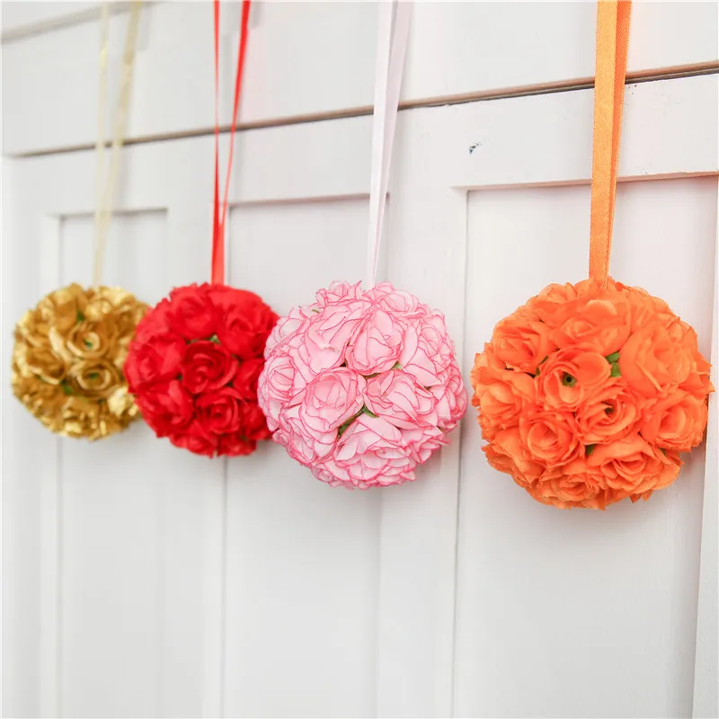 1PC Hanging Decor Artificial Flower Ball Centerpieces Silk Rose Wedding Kissing Pomanders Decoration Arrangement | Дом и сад