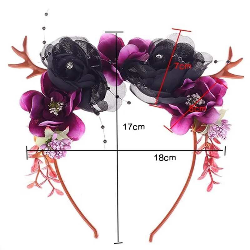 

Christmas Deer Horn Headband Headdress Elk Cat Ear Headband Kids Adults Party Hair Accessories New Year Festival Decor Photo
