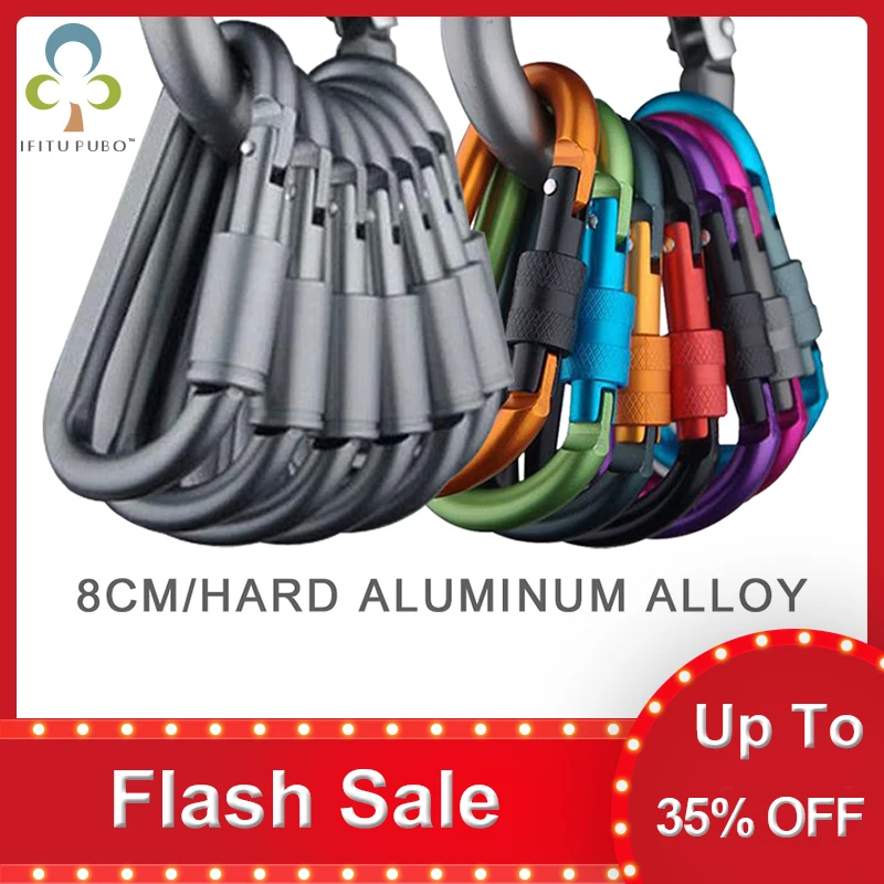 4 шт./лот карабин из сплава для скалолазания 8 см с замком типа d пряжкой подвесная