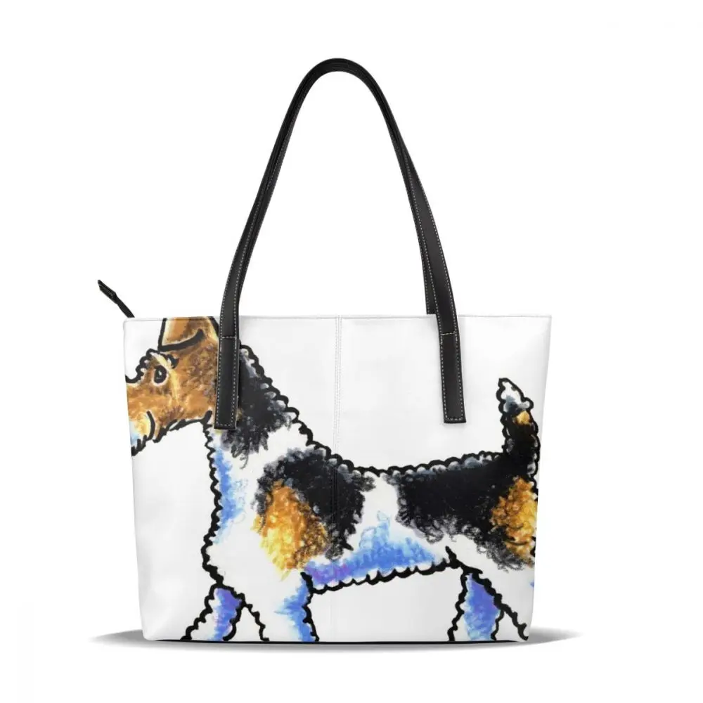 Wire Fox Terrier сумка Wire Fox Terrier сумки с верхней ручкой Большая вместительная Высококачественная кожаная сумка-тоут женские сумки