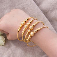 4pcs 24k african arab kids babygirls jewelry gold color bangles for kids bangle bracelets ethiopian jewelry for children