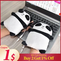 usb heated gloves electric heating hand warmers fingerless cute panda shape hand warmers office home work gloves winter gifts