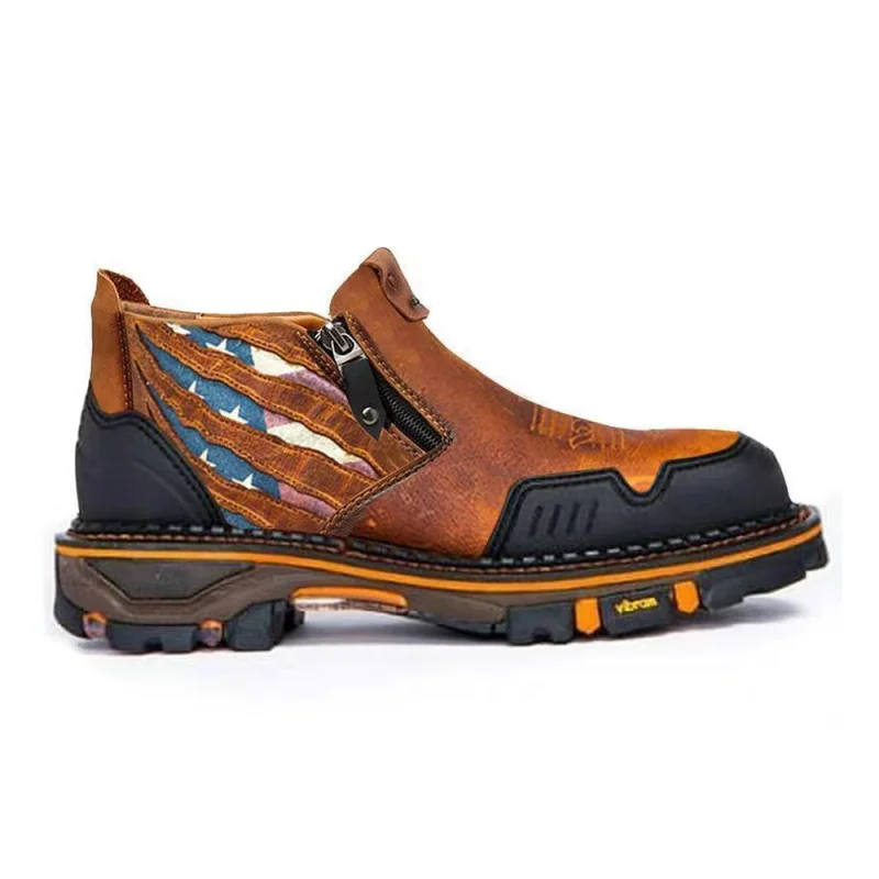 Men PU Leather New Handmade Zipper Boots Classic Boots Ankle Men Boots Casual Fashion Winter Combat Boots KR163 the new winter boots leather men and retro zipper flat all match martin boots casual shoes breathable handmade fashion british