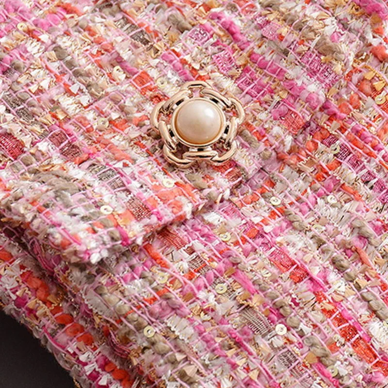 Новинка 2020 офисный женский твидовый жакет накидка с кисточками юбка комплект из