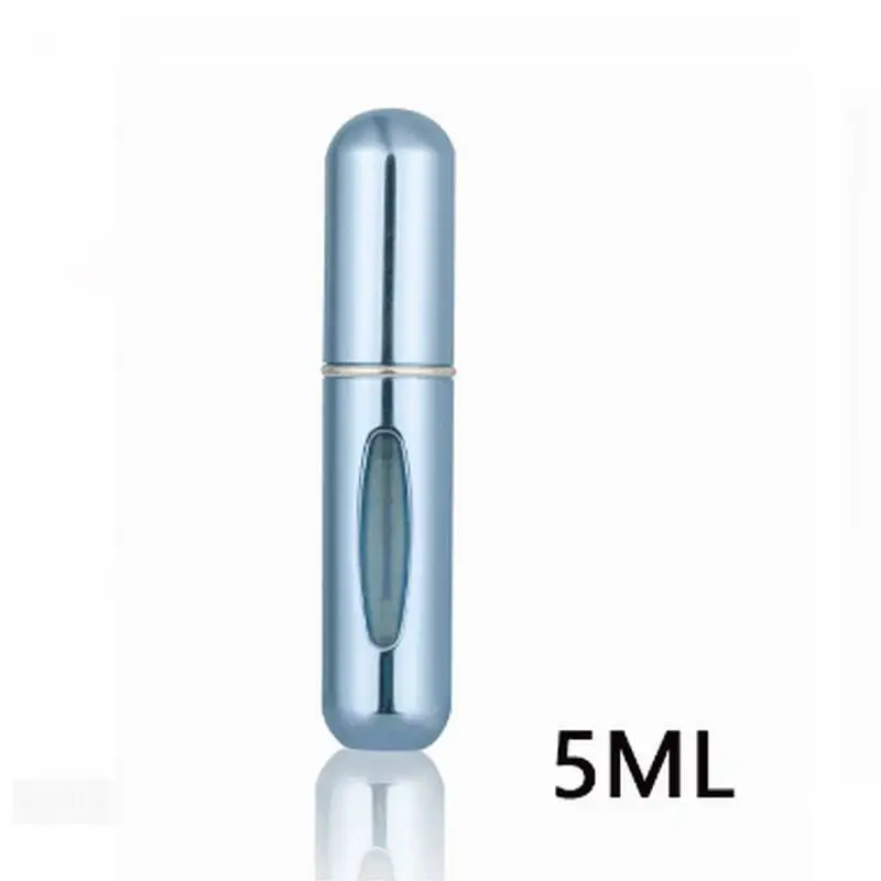 metal blue color Дорожная мини многоразовая Удобная пустая бутылка для парфюмерии с распылителем ароматный насос спрей чехол Parfum безвоздушный насос косметические контейнеры 4,8 - Цвет: metal blue color