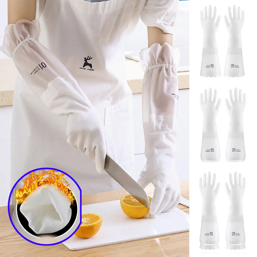 Морозостойкие бархатные кухонные перчатки Нескользящие водонепроницаемые для
