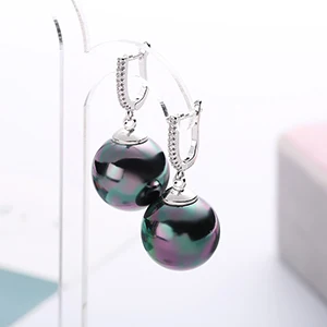 silver-1 MAIKALE, модные серьги с красным и черным жемчугом, циркониевые серьги золотого и серебряного цвета с большими шариками, серьги-капли с жемчугом для женщин, подарки - Окраска металла: silver-1