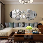 декоративные наклейки зеркало карманное 26 шт., зеркальные настенные наклейки круглой формы для украшения гостиной