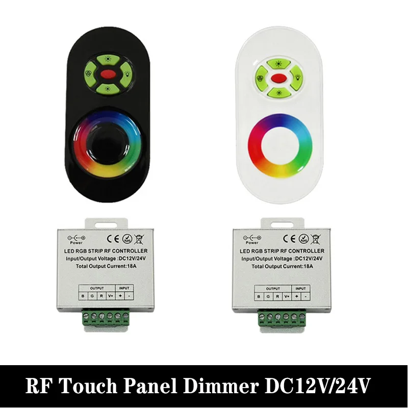 Wireless RF Touch Panel Led Dimmer RGB Remote Controller for 3528 5050 RGB LED Strip Light DC 12V-24V 18A led rgb controller 12v 24v 18a 3 channels black white rgb touch controller for smd 5050 rgb led strip light