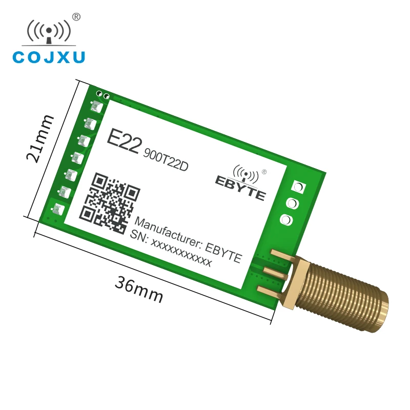 2PCS SX1262 Lora RF Module 868Mhz 915MHz 22dBm 5km Long Range Cojxu E22-900T22D-V2.0  5V UART GPIO ISM Band RSSSI Transceiver