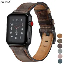 Leather Strap for Apple watch band 44mm 40mm 38mm 42 mm Retro Genuine Leather watchband bracelet iWatch series 5 4 3 se 6 band