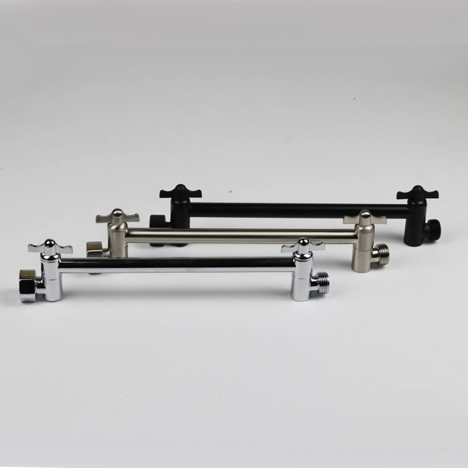 

11" Adjustable Brass Universal Shower Arm Connection Anti-Leakage Elbow Bracket with Tooth Big Handle Easy to Install