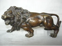 

FREE SHIPPING EXQUISITE COLLECTIBLES TIBET BRONZE LION STATUE