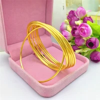 luxury bracelet for women jewelry yellow gold color not fade elegant trend bangles wedding bijoux femme gifts pulseras mujer new