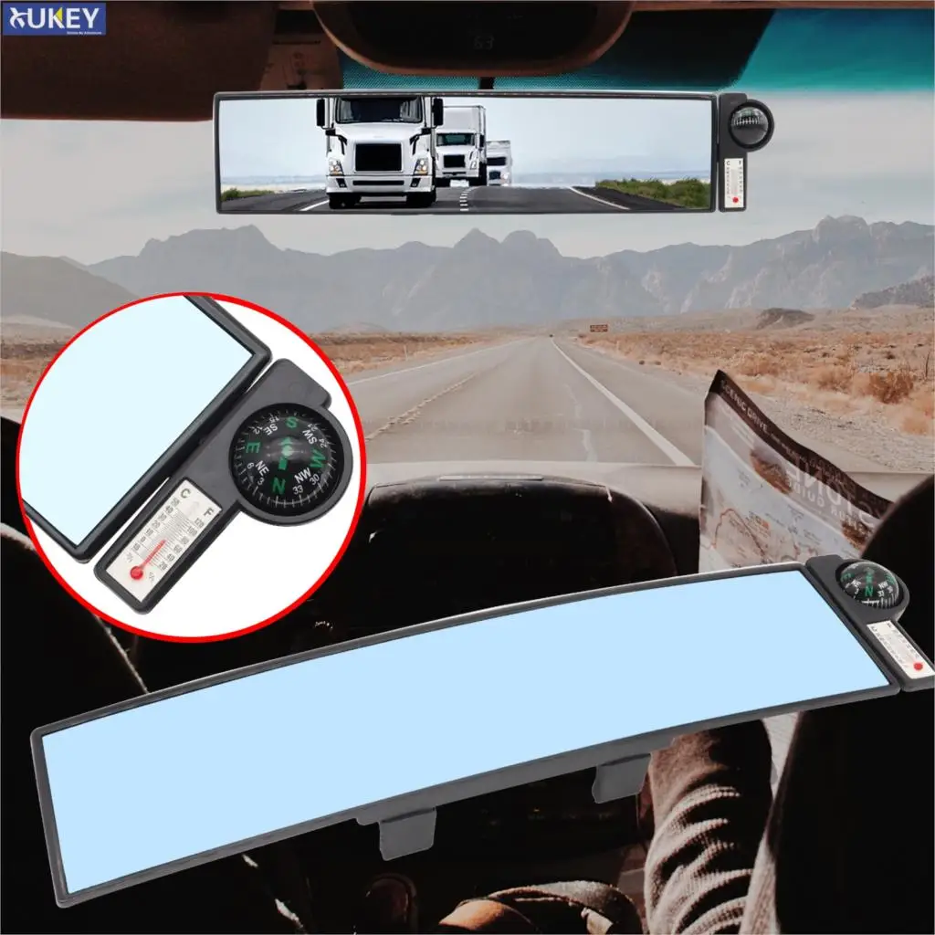 

Универсальные антибликовые широкоугольные часы с компасом, для зеркала заднего вида, для салона автомобиля, детское сиденье, детские синие ...