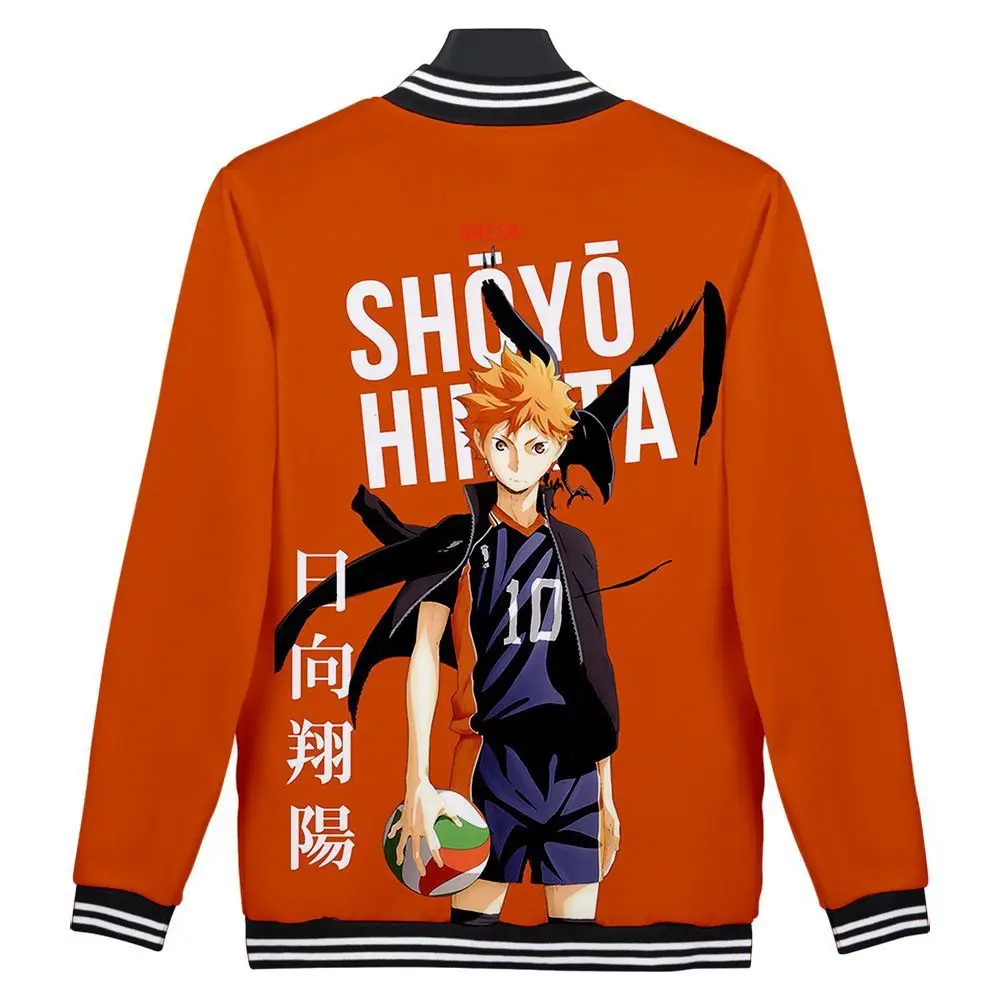 

Японское Аниме Haikyuu Cosplay Костюм Karasuno High School Hinata Shoyo Kageyama Tobio 3D бейсбольная куртка мужской повседневный спортивный костюм