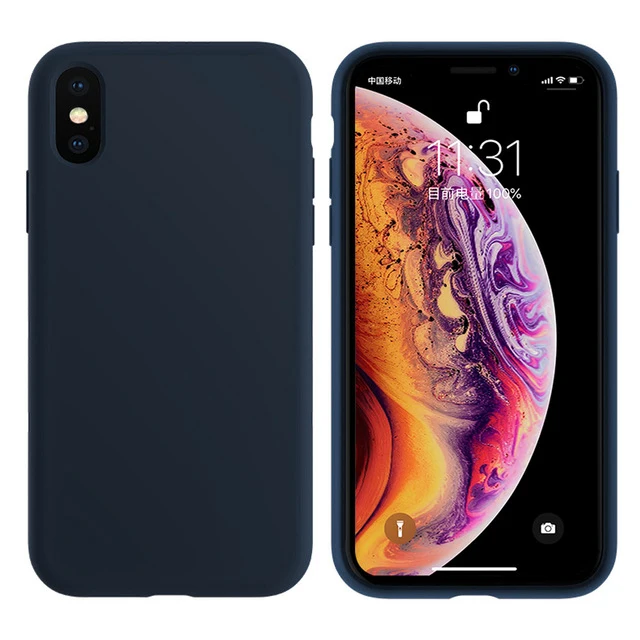 Midnight Blue Силиконовый чехол для iPhone 11 Pro Max 11 Pro, высокое качество, официальный чехол s для iPhone 7 8 Plus X Xr Xs Max - Цвет: Midnight Blue