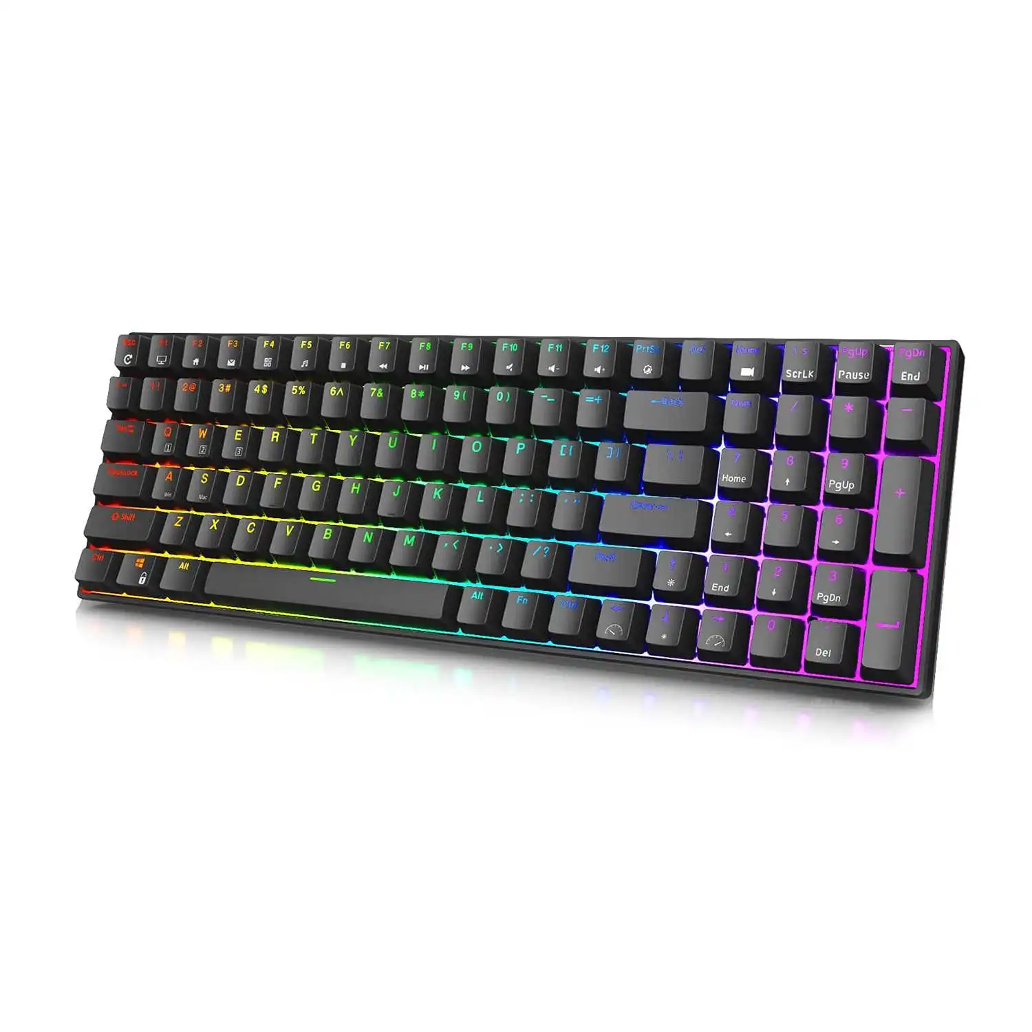 

RK100 Mechanical Keyboard 100Keys RGB Hot Swappable RK Switch Wireless BT5.0+2.4Ghz+Type-C Wired Mechanical Gaming Keyboards