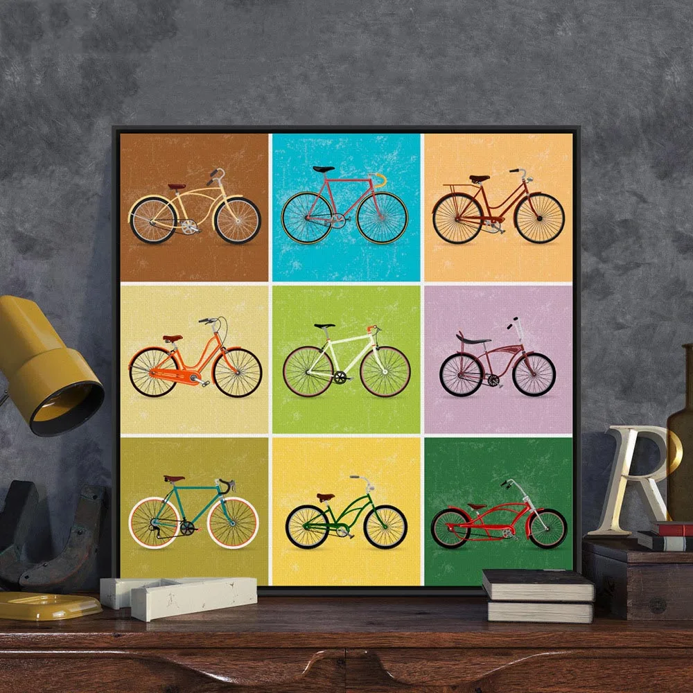 

Настенные плакаты с принтом, домашний декор, Картина на холсте в винтажном минималистичном стиле, Настенная картина для езды на велосипеде, ...