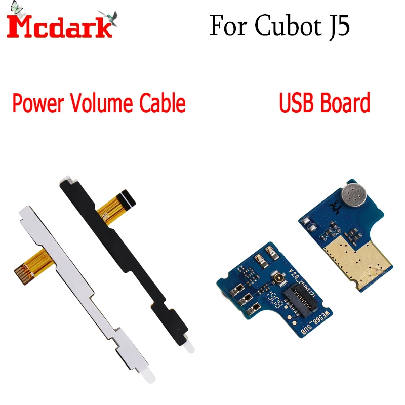 Mcdark для Cubot J5 Плата USB зарядки Порты и разъёмы гибкий кабель включение/выключение