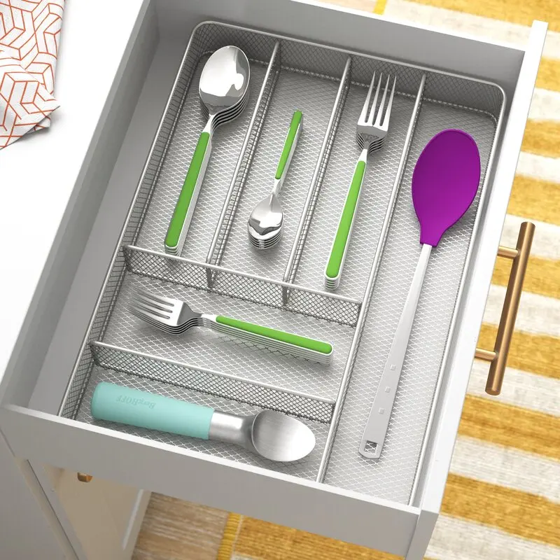 Wayfair Basics&reg;Organizador de caj&oacute;n de utensilios de cocina, 2 "H x 11,25" W x 16 "D, cubiertos-0