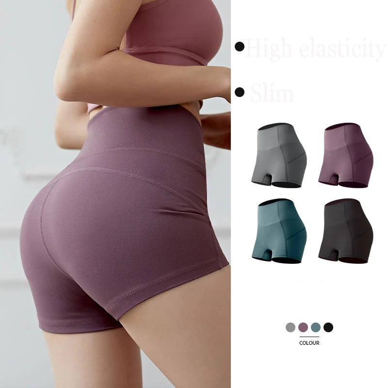 Высокая Талия сжатия тренировочные шорты для бега Для женщин Активный Фитнес Jogger