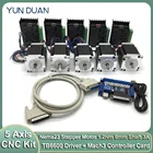 Шаговый двигатель Nema23, вал и драйвер 8 мм, 5 шт., комплект коммутационной платы mach3 57*56 мм, 3 А, 1,2 нм, 172Oz-in, 5 осей, 2ph, 4 провода, недорого