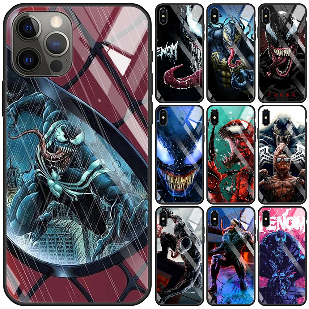 Marvel Venom Tempered Glass Shell For App iPhone 13 14 12 11
